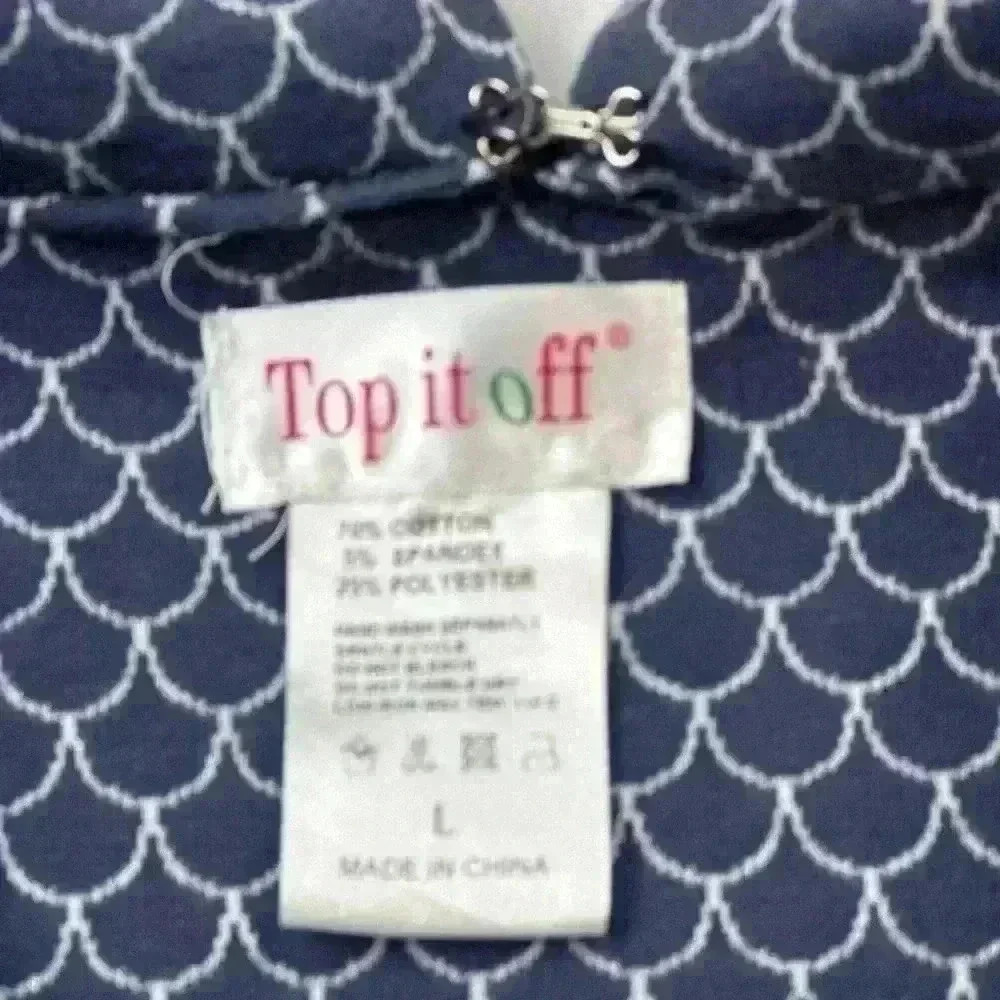 Top it Off Slip on Blue Dress w/front pockets and mermaid design (Size Large) - Picture 3 of 10